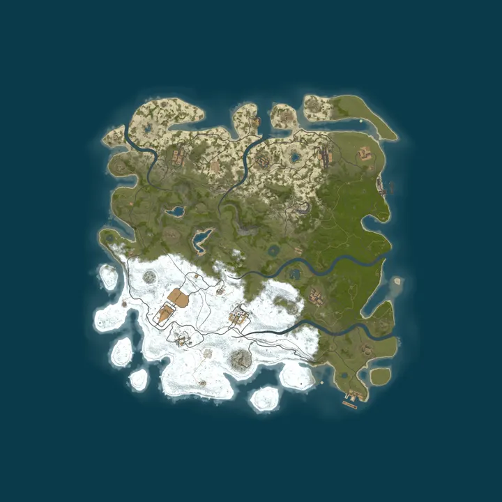 Map of [EU] RustyFlex.com | Vanilla | Weekly | 50% Upkeep | No BP Wipe