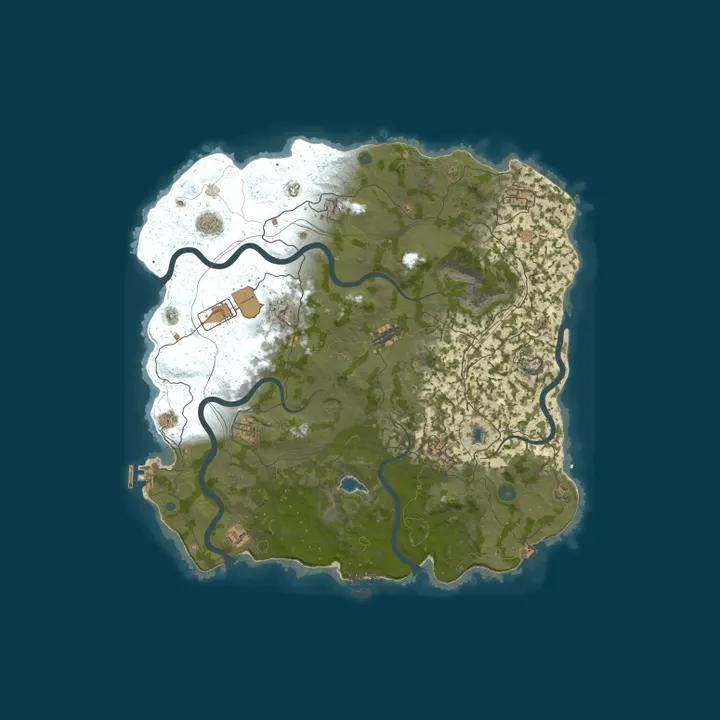 Map of JumpRust.com - US 3x|Full PVP|Shop|Kits|TP|Events|Long|