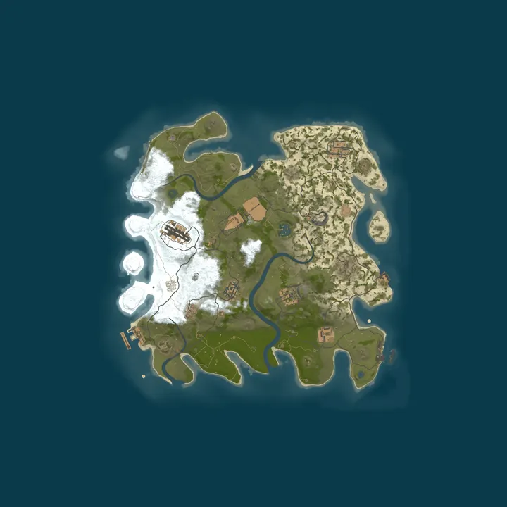 Map of PARADISE RUST #2 [ X25 | NOLIMIT | KITS | CLANS | TP ]