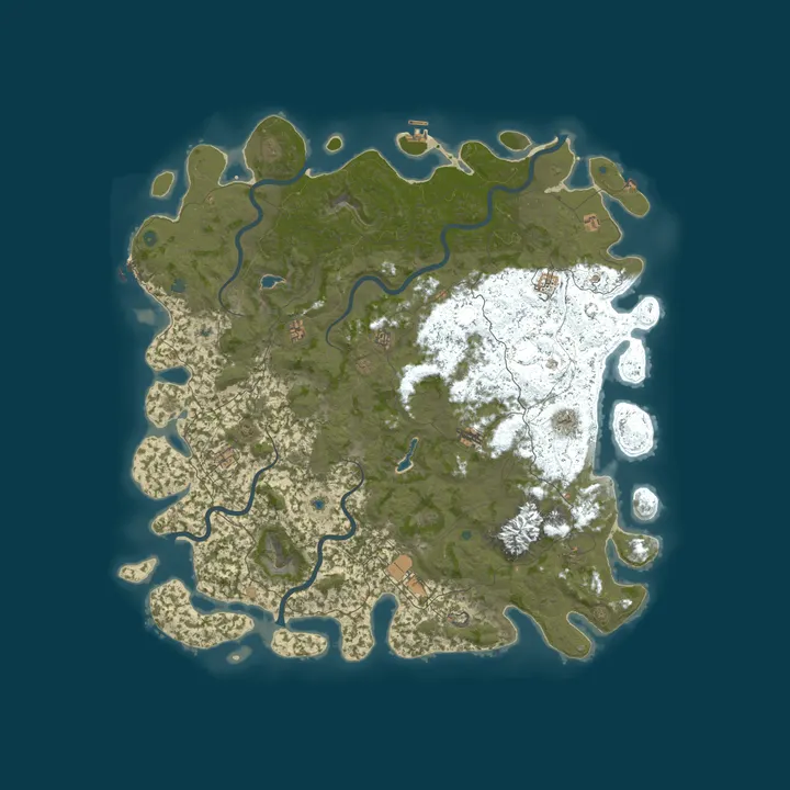 Map of Norwegian Rusty Vanilla - 3X Gather / Loot/ No BP wipe/ Monthly