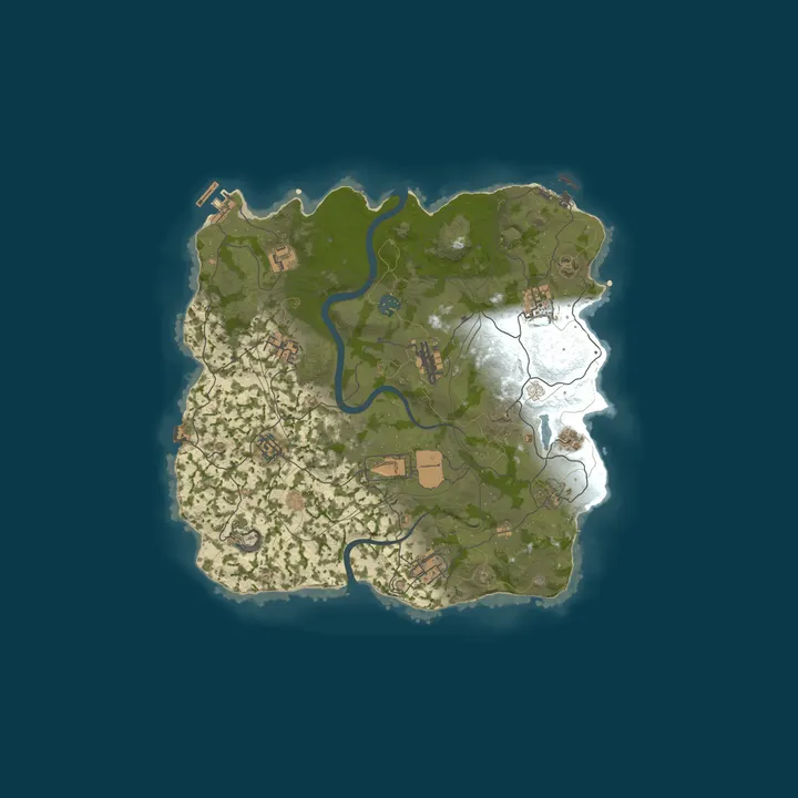Map of [GER/EU] Rust Island | No BP Wipe | No Offlines |