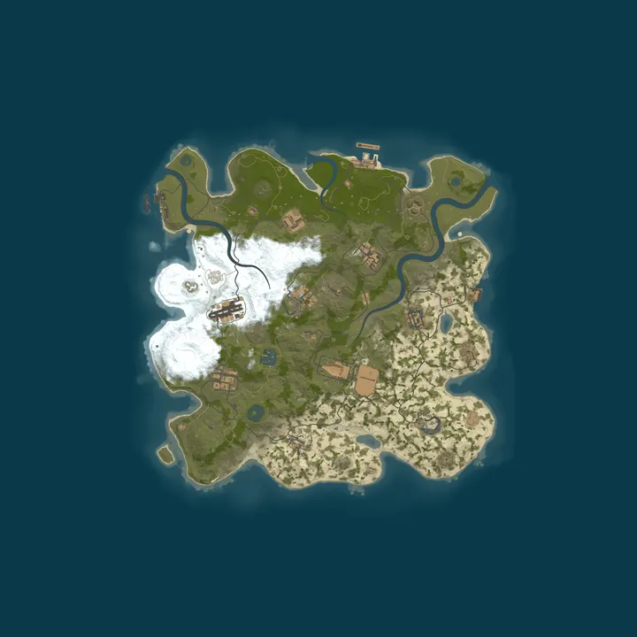 Map of Rustbound S2 | 2x PvPvE | Raidable Bases | Roaming NPCs | Shop 