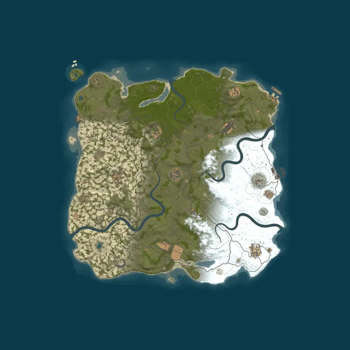 Map of AQUA Rust | EU 10x Monthly | Kits | No BPs | No Workbench | Sho