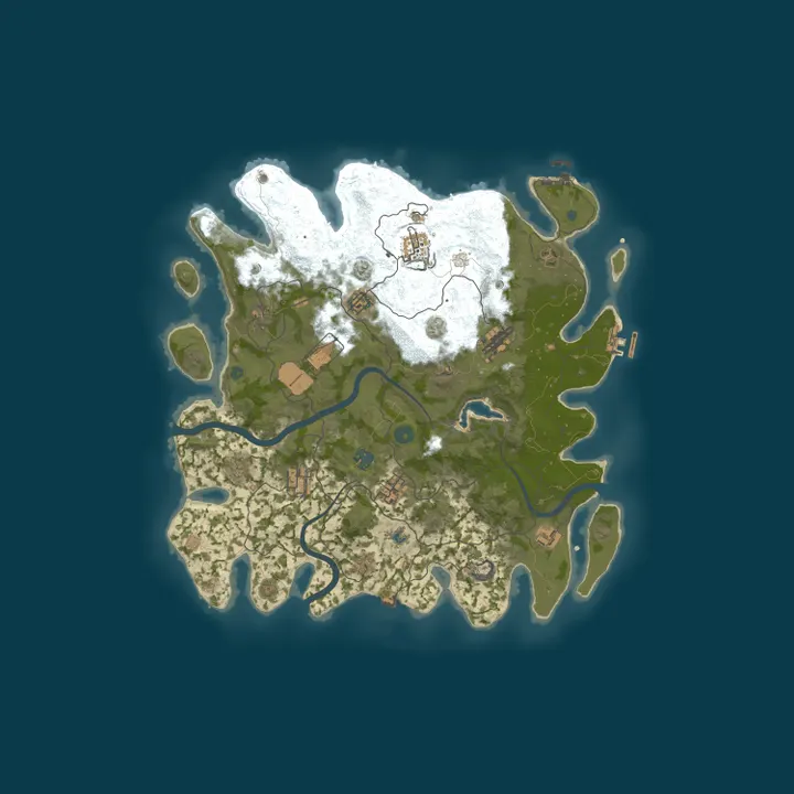 Map of Rust1776 | 3x | USA | HYBRID PVE + PVP | Weekend Raids