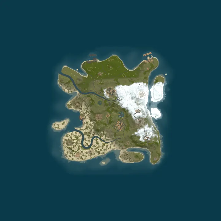 Map of EU RUST WARLORD X100000 LOOT+ KITS VIP EVENTS